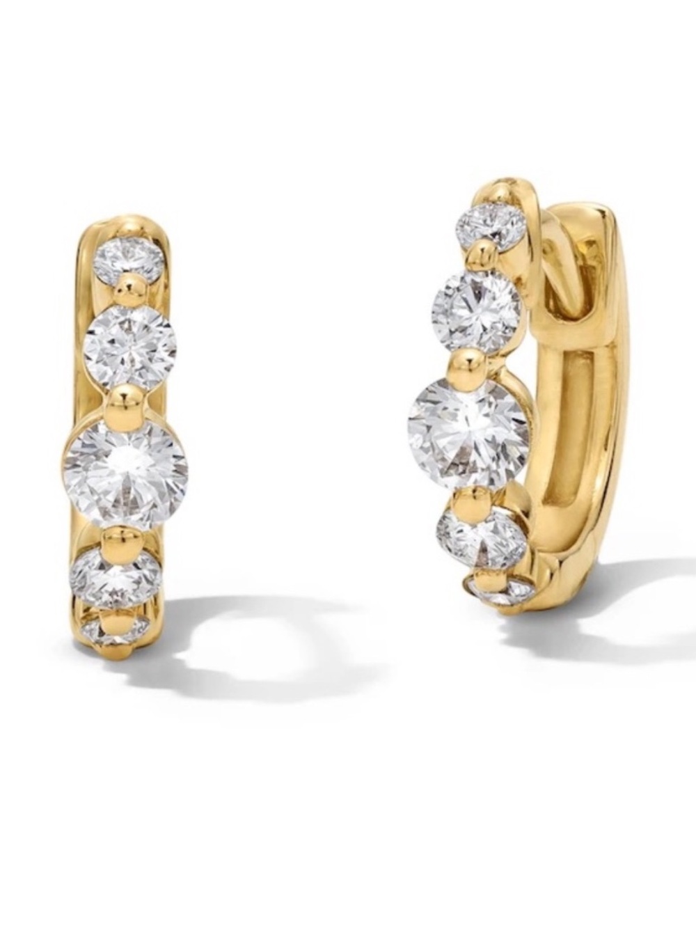 New 10K Solid Gold Diamond Hoop Earrings Solid 10K gold diamond earrings hoops